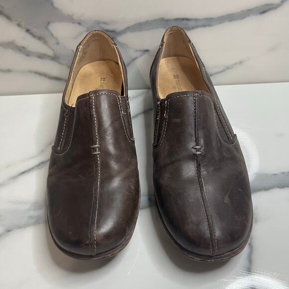 Naturalizer Womens Brown Leather Slip On Comfort Malvina Loafer Sz 8  Minimalist - Picture 2 of 8